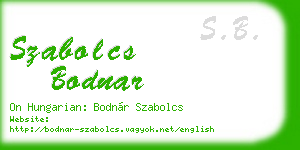 szabolcs bodnar business card